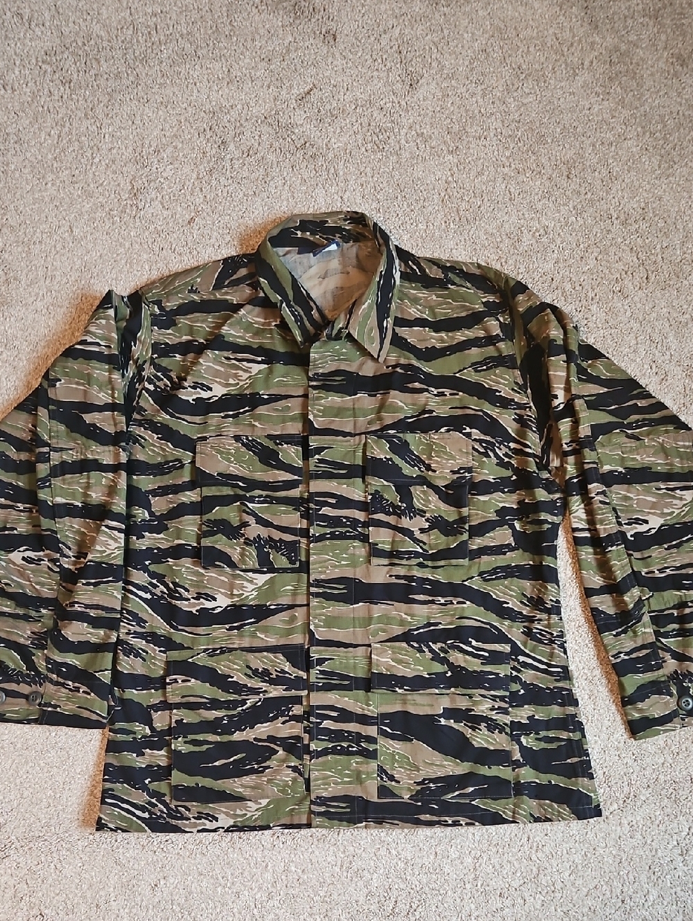 Propper Tiger Stripe BDU Top Large Regular Camo Military Shirt NWOT